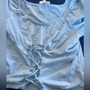 Light Blue Lace-Up Top New with tags size XL